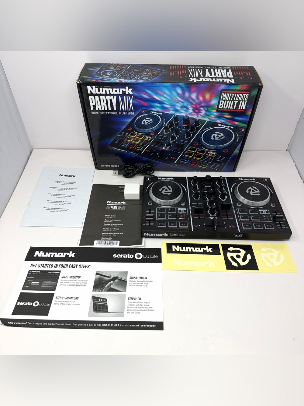 Numark Party Mix Double Deck Dj Controller Built In Light Show Complete In Box - Picture 1 of 14